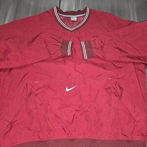 Vintage Nike Men's Burgundy Windbreaker Jacket Pre-owned XXL